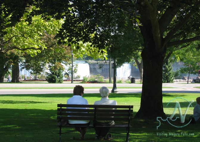 Relaxing in Queen Victoria Park overlooking the American Falls