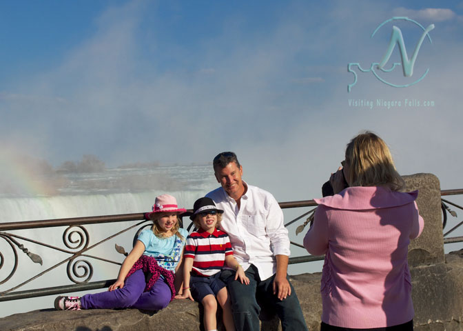 Family treasure with Falls as backdrop